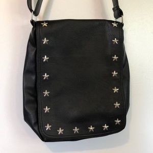 Black Crossbody Bag w/ Silver Stars by dELia*s EUC